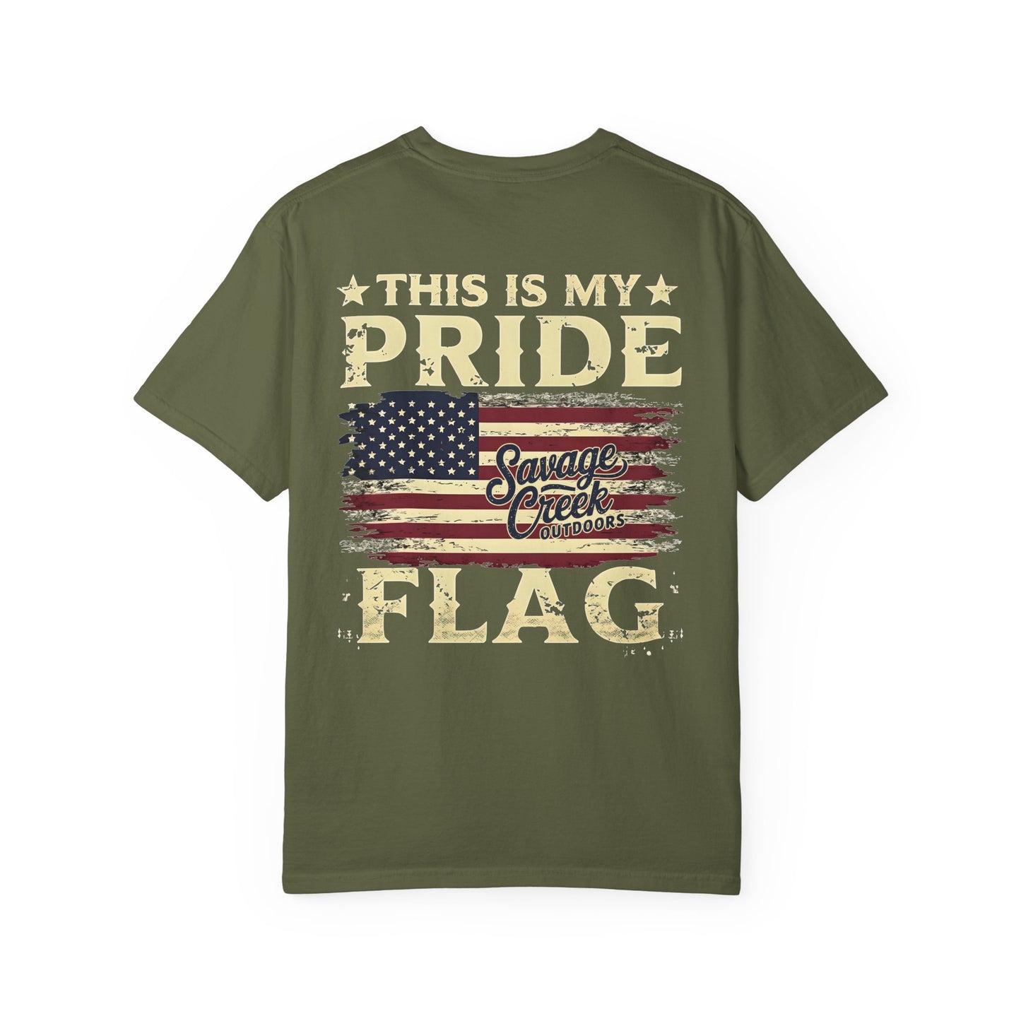 Savage Creek Outdoors Pride Flag Unisex Short Sleeve T-Shirt With Back Design