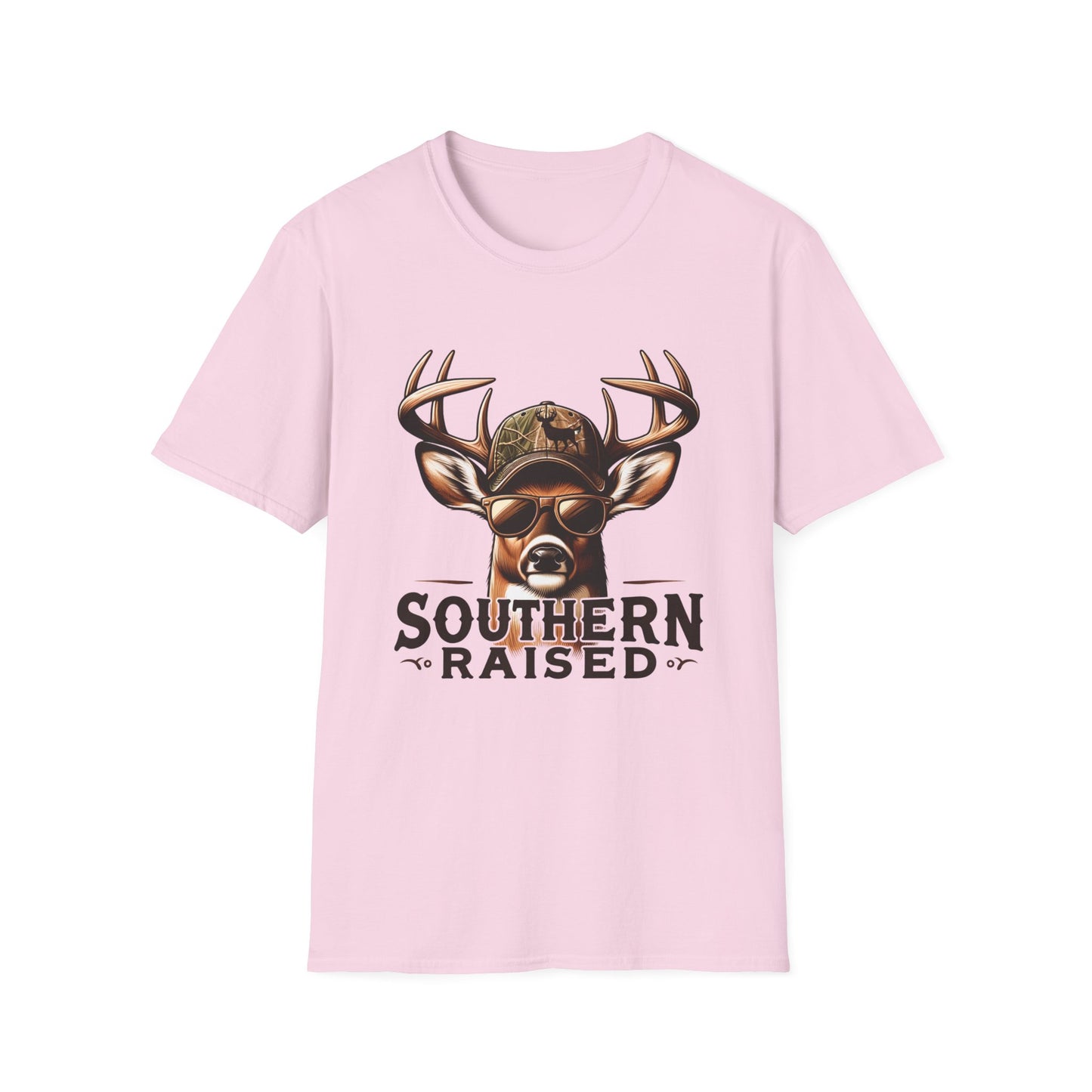 Southern Raised Whitetail Buck Unisex Short Sleeve T-Shirt, Front Design