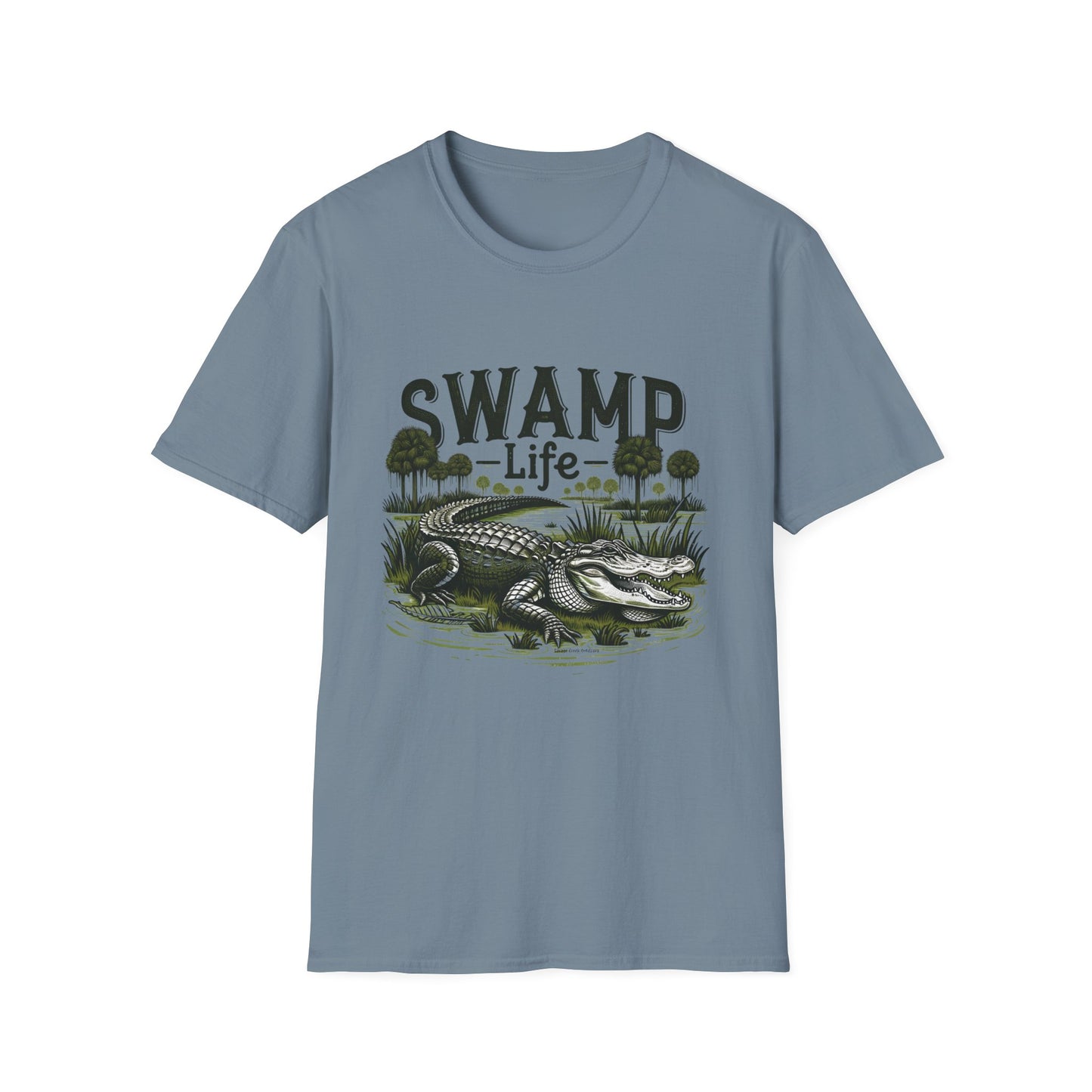 Swamp Life Alligator Unisex Short Sleeve T-Shirt, Front Design