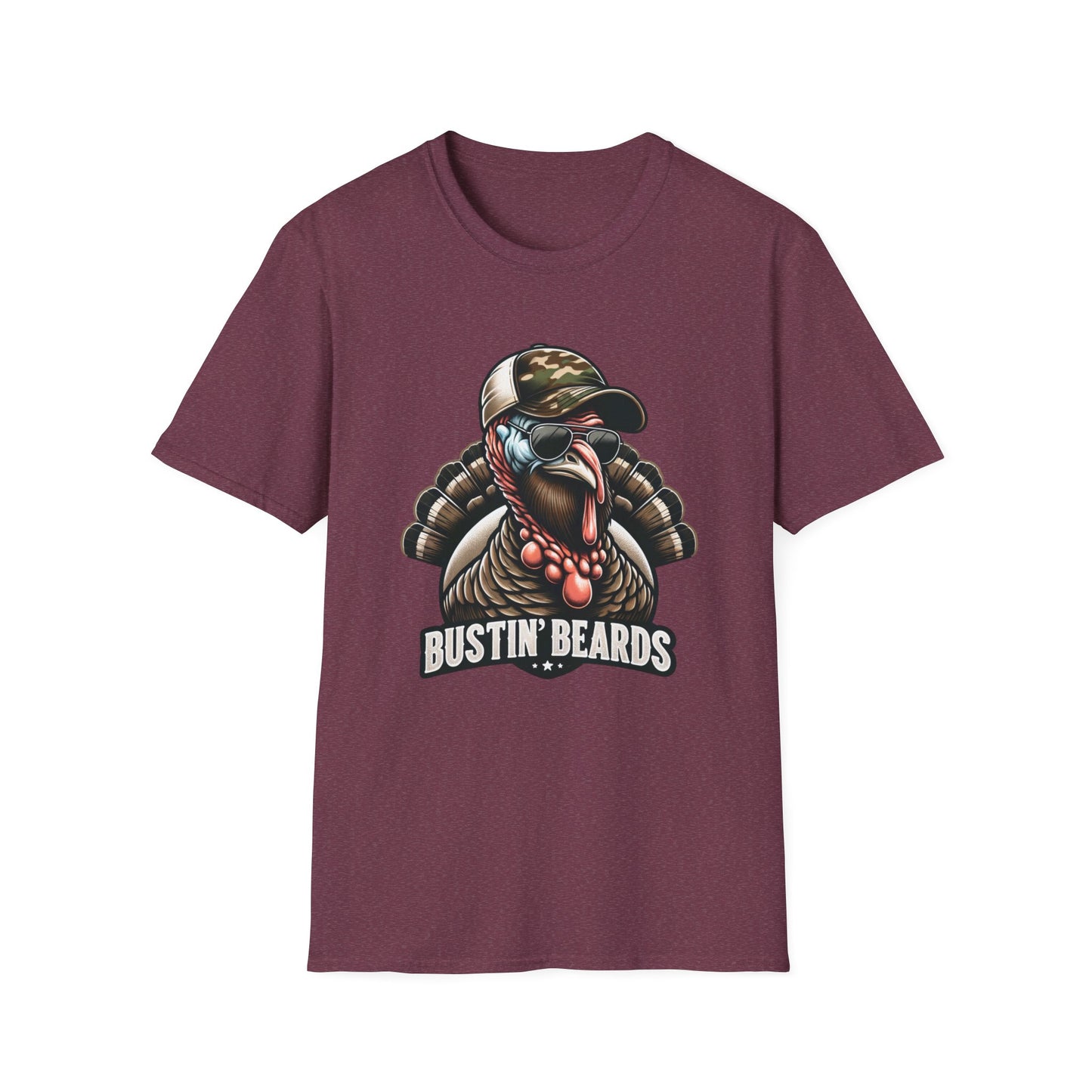 Bustin' Beards Turkey Hunting Unisex Short Sleeve T-Shirt, Front Design
