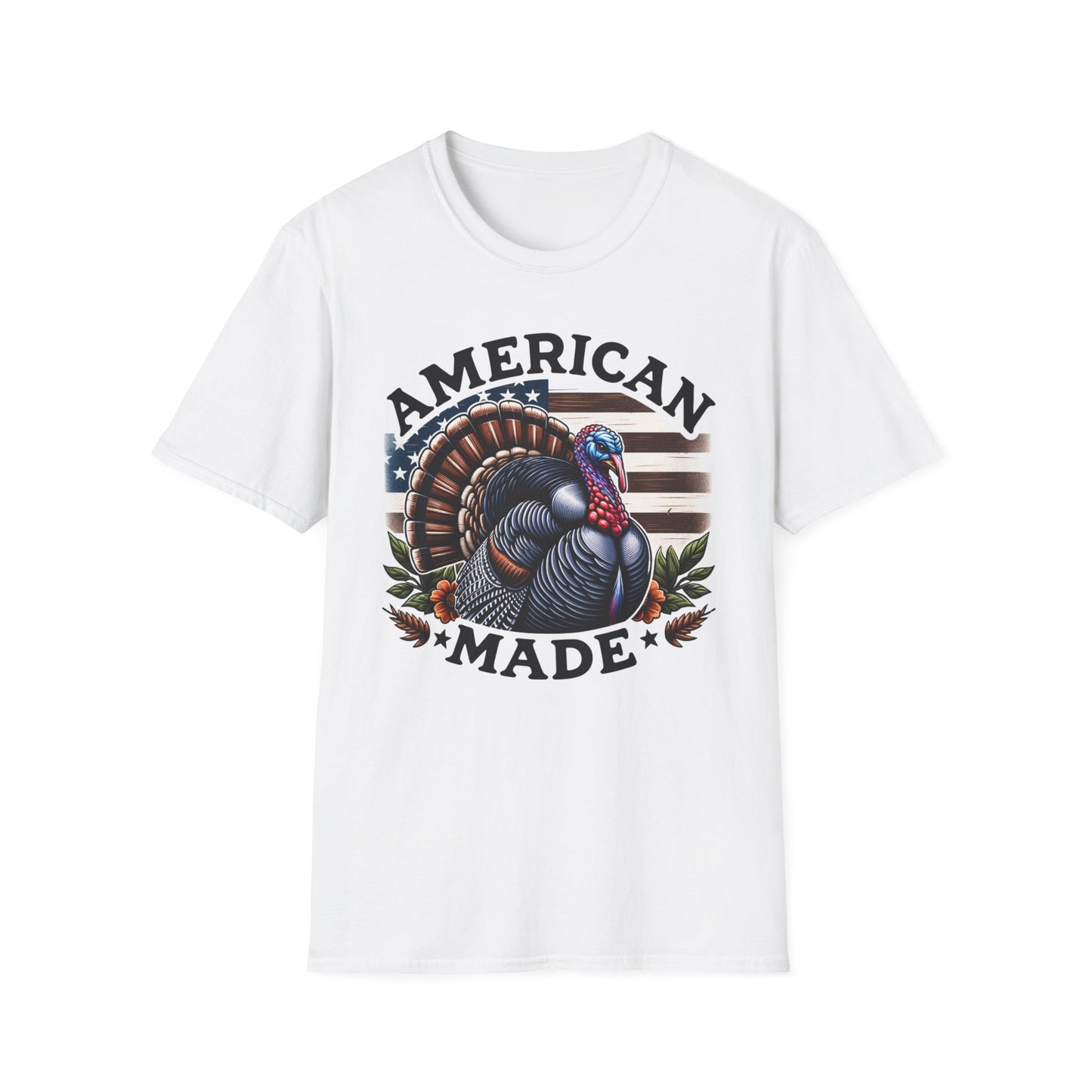 American Made Tom Turkey Patriotic Unisex Short Sleeve T-Shirt, Front Design