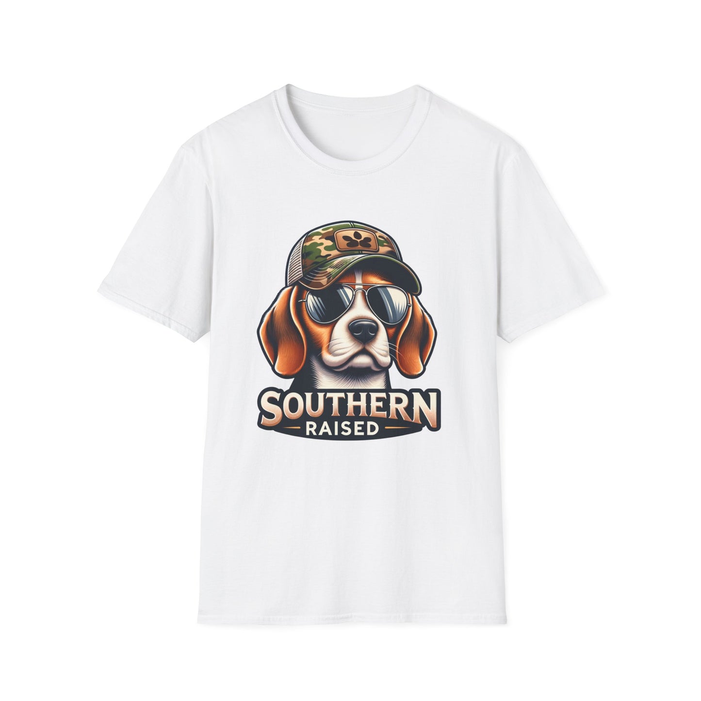 Southern Raised Beagle Unisex Short Sleeve T-Shirt, Front Design