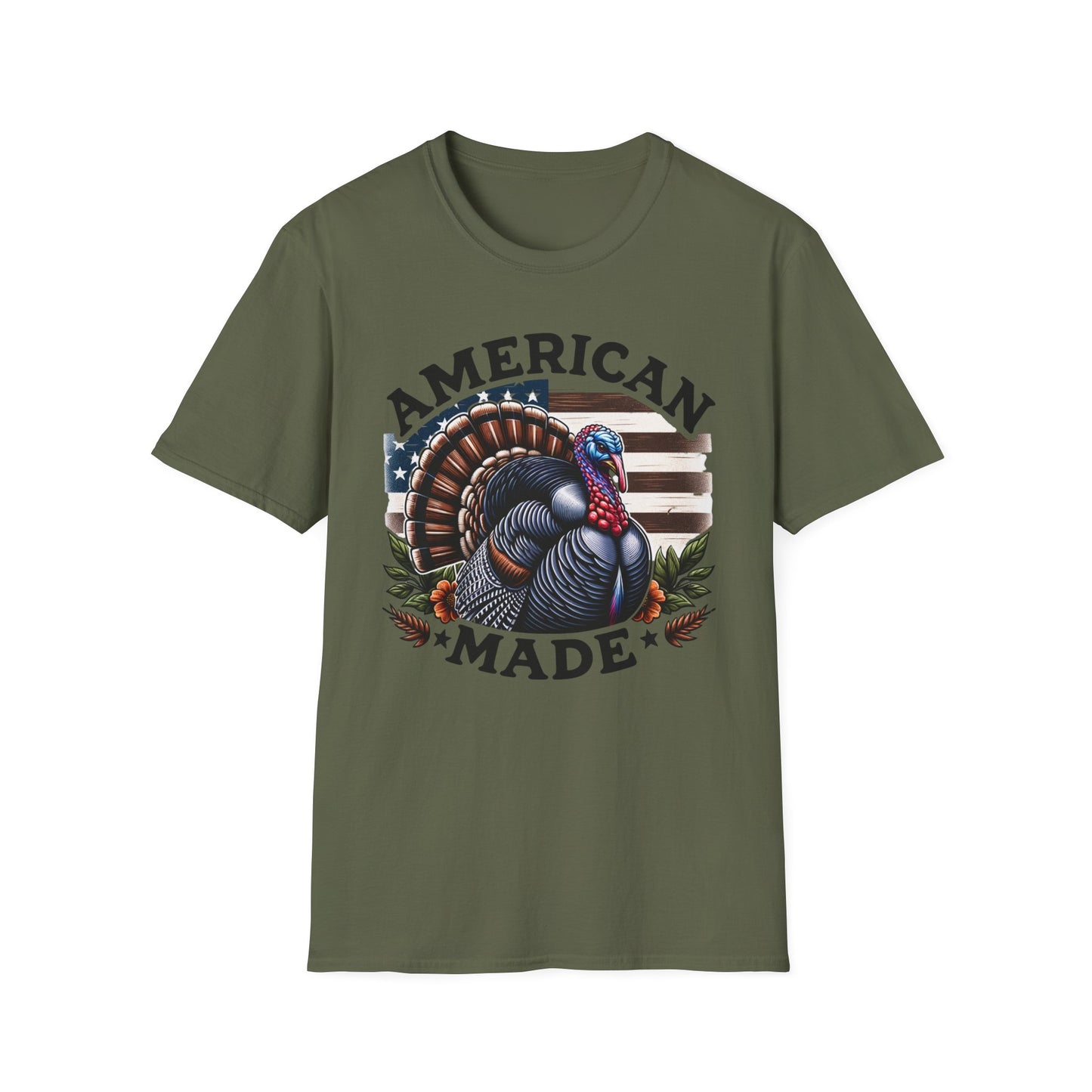 American Made Tom Turkey Patriotic Unisex Short Sleeve T-Shirt, Front Design
