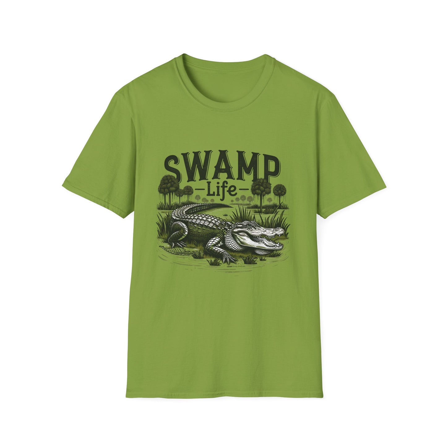 Swamp Life Alligator Unisex Short Sleeve T-Shirt, Front Design