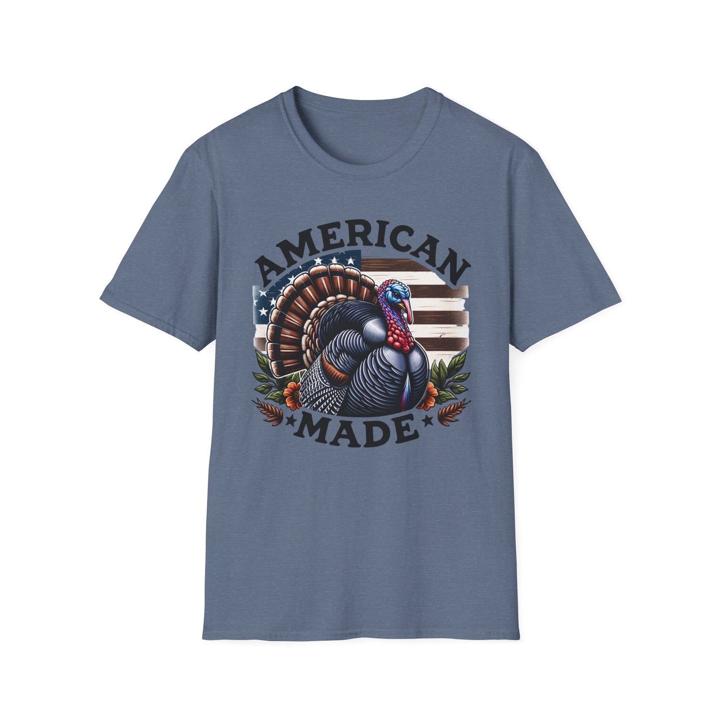 American Made Tom Turkey Patriotic Unisex Short Sleeve T-Shirt, Front Design