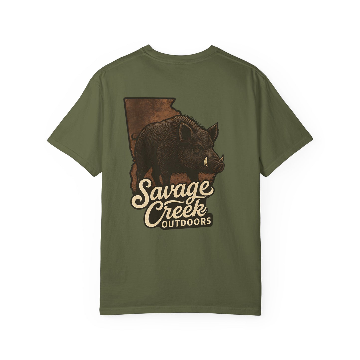 Savage Creek Outdoors Wild Hog Unisex Short Sleeve T-Shirt With Back Design
