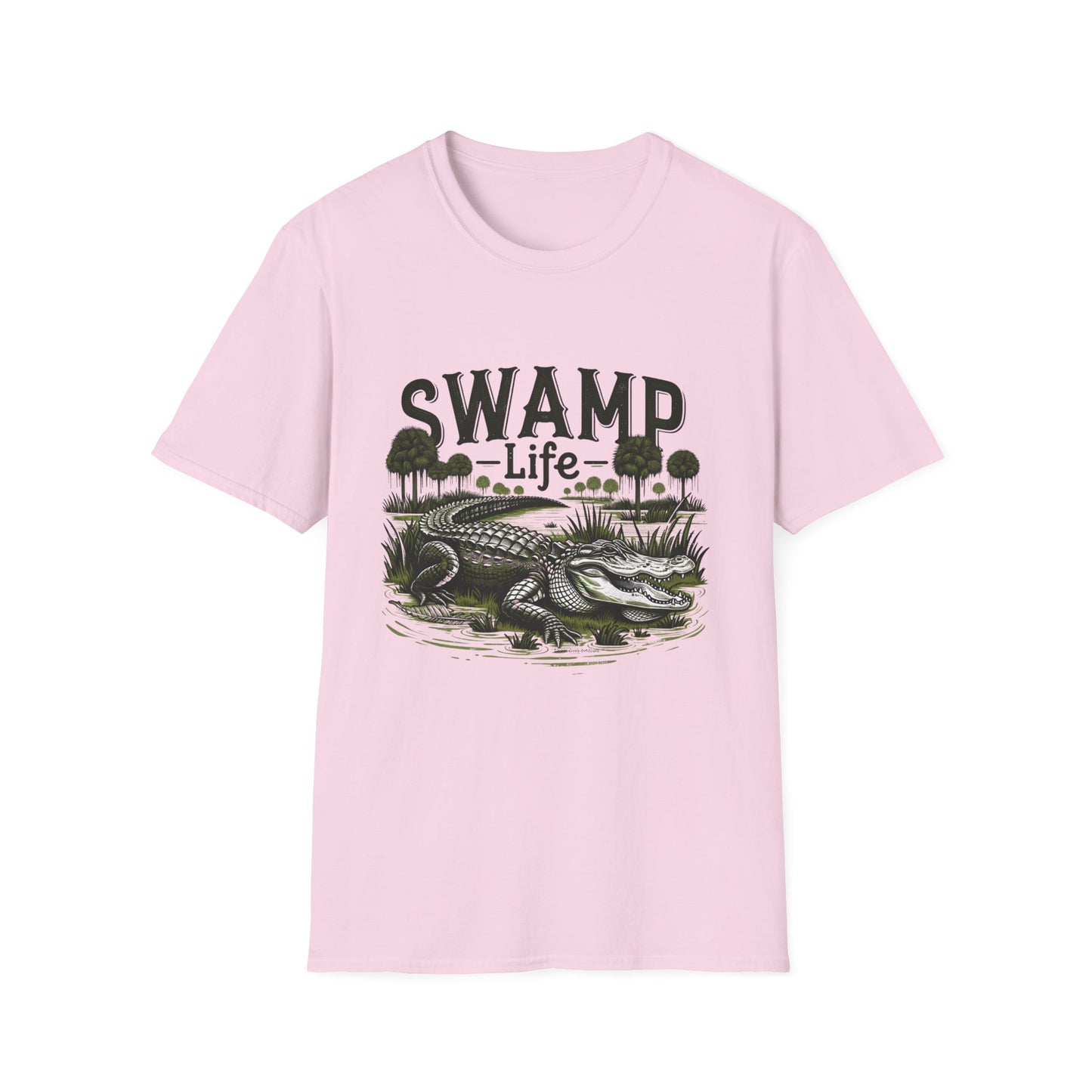 Swamp Life Alligator Unisex Short Sleeve T-Shirt, Front Design