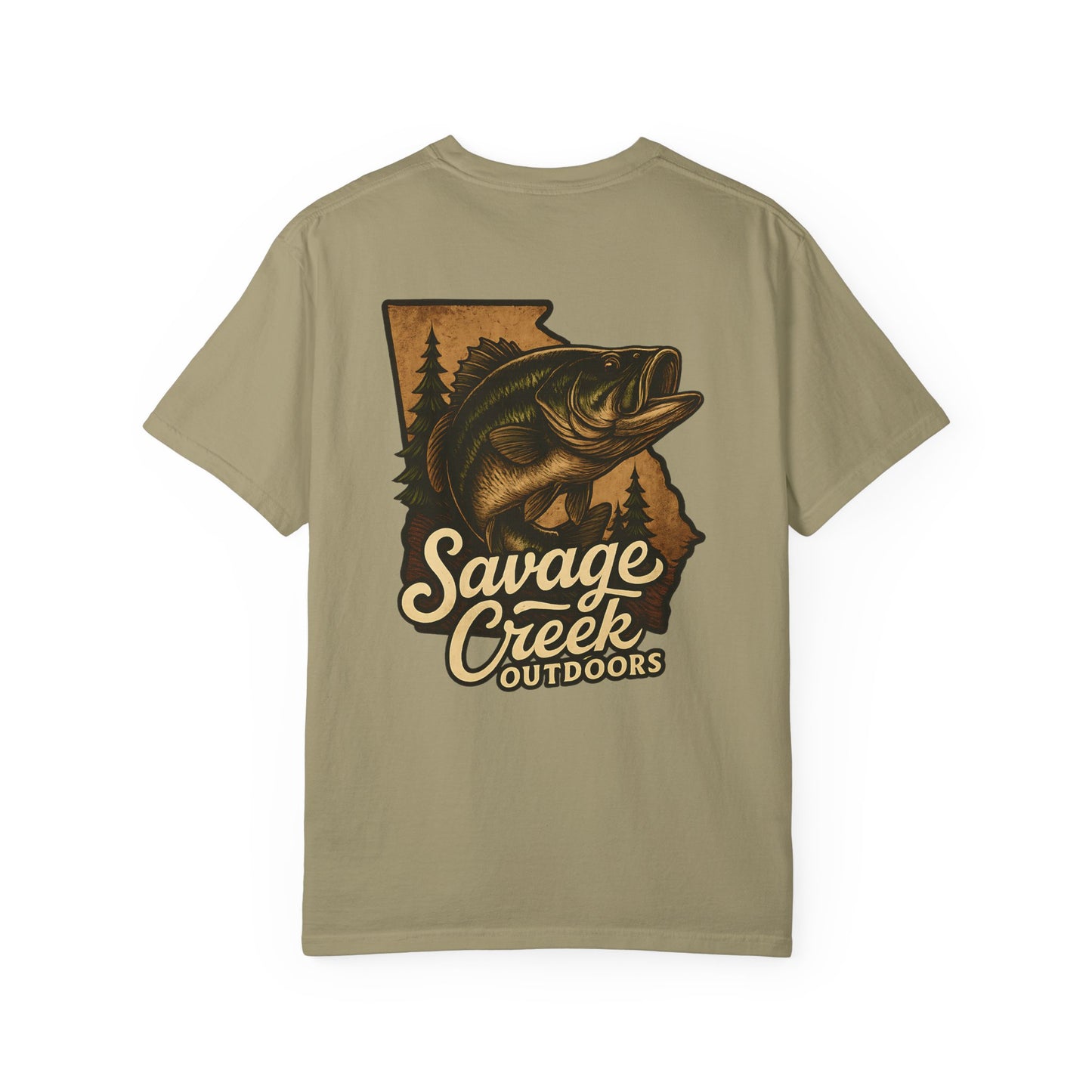 Savage Creek Outdoors Largemouth Bass Unisex Short Sleeve T-Shirt With Back Design