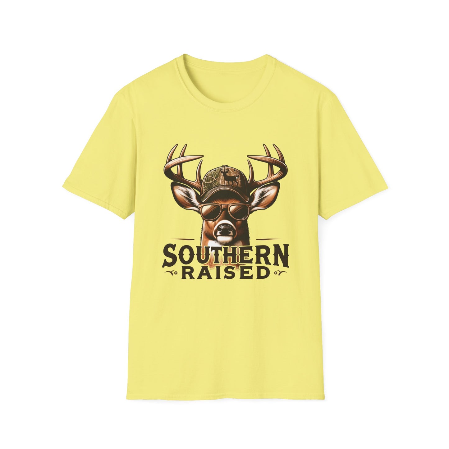 Southern Raised Whitetail Buck Unisex Short Sleeve T-Shirt, Front Design
