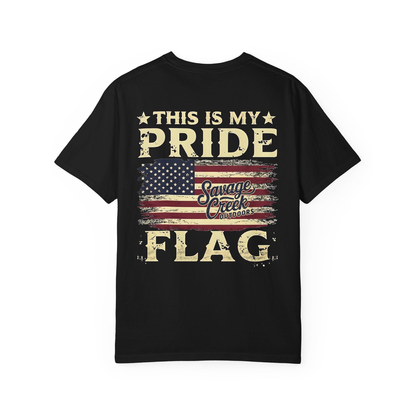 Savage Creek Outdoors Pride Flag Unisex Short Sleeve T-Shirt With Back Design
