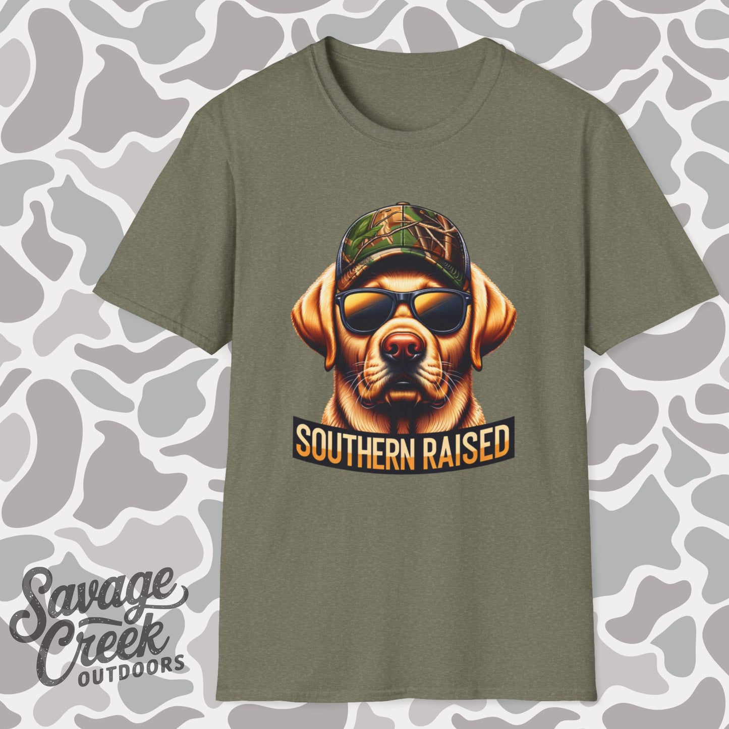 Southern Raised Hunting Dog Unisex Short Sleeve T-Shirt, Front Design