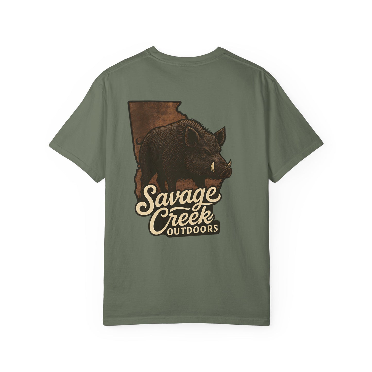 Savage Creek Outdoors Wild Hog Unisex Short Sleeve T-Shirt With Back Design