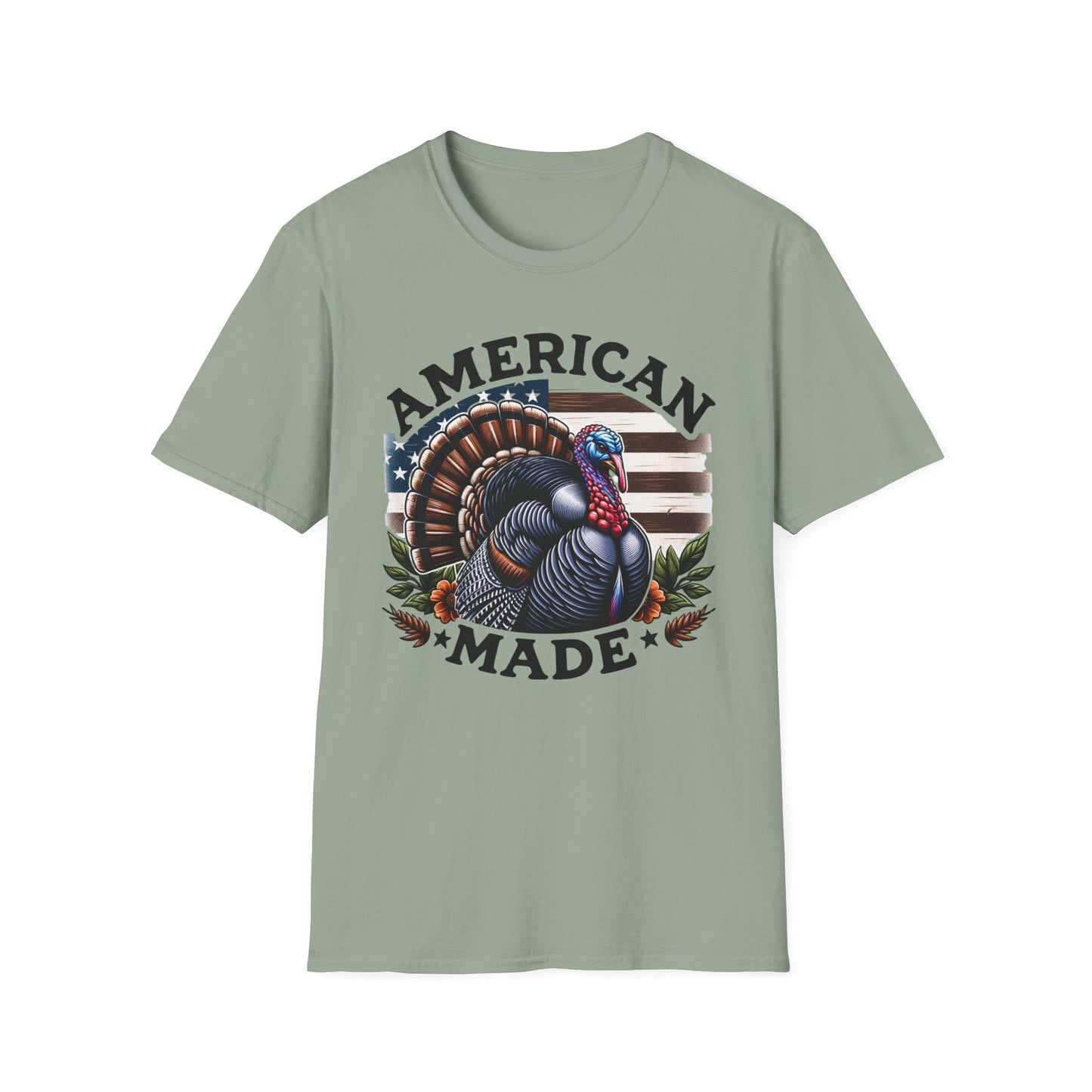 American Made Tom Turkey Patriotic Unisex Short Sleeve T-Shirt, Front Design