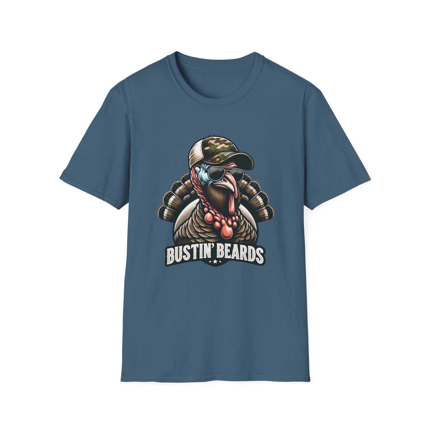 Bustin' Beards Turkey Hunting Unisex Short Sleeve T-Shirt, Front Design
