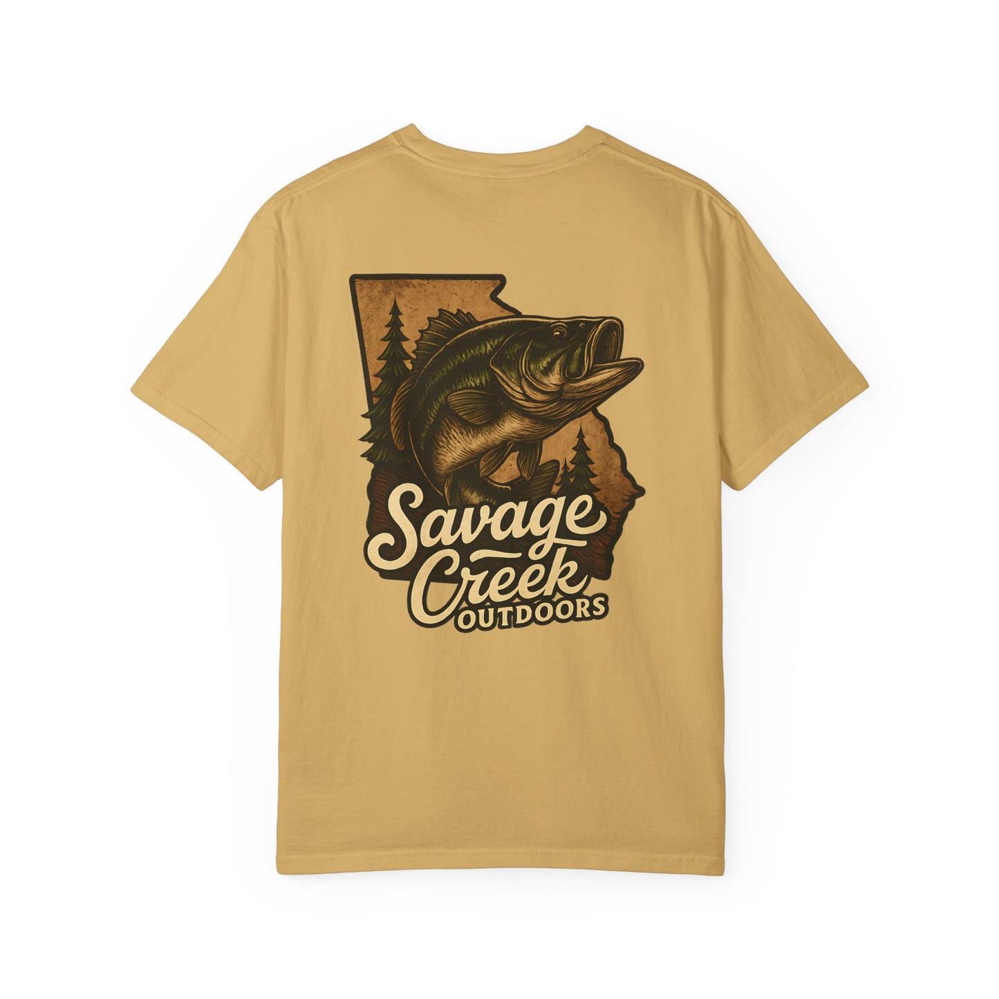 Savage Creek Outdoors Largemouth Bass Unisex Short Sleeve T-Shirt With Back Design