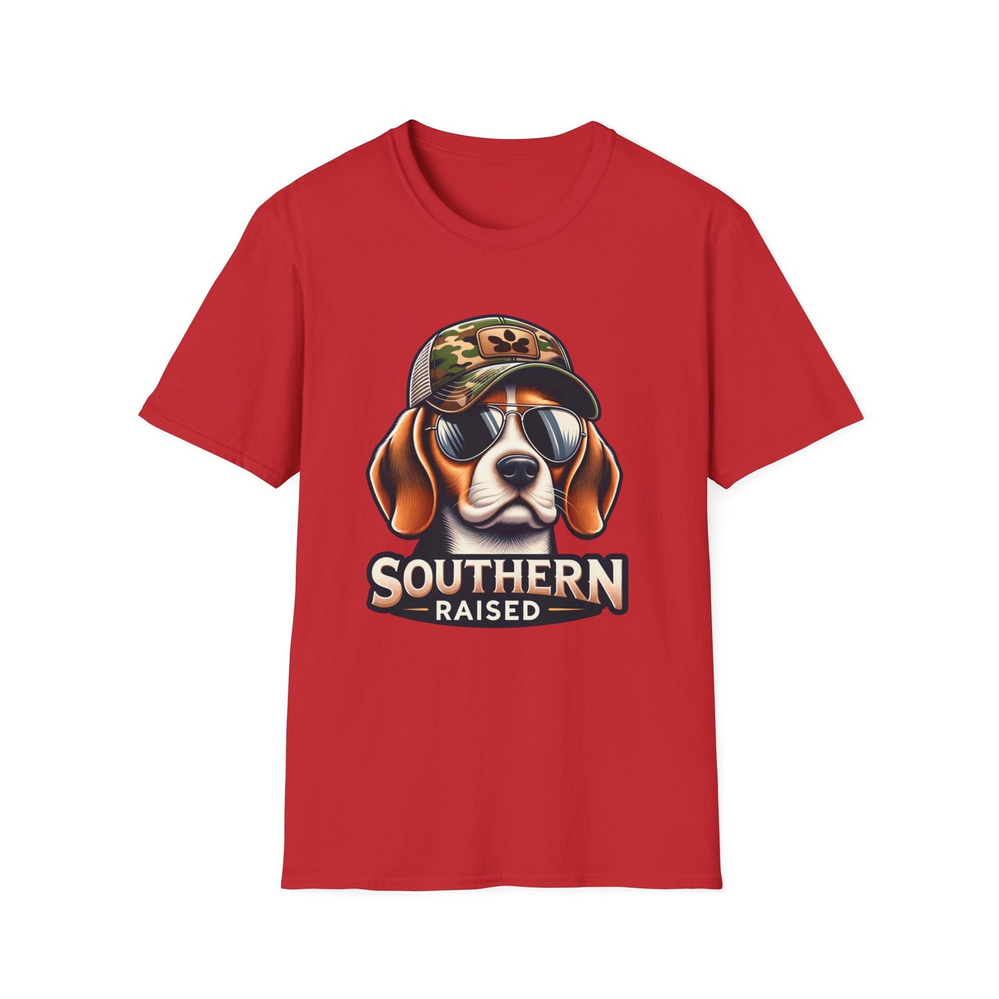 Southern Raised Beagle Unisex Short Sleeve T-Shirt, Front Design