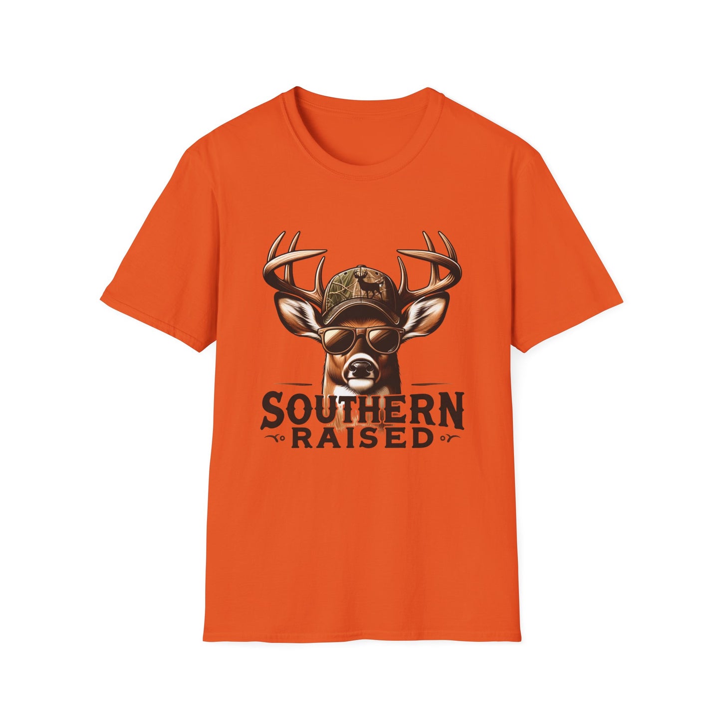 Southern Raised Whitetail Buck Unisex Short Sleeve T-Shirt, Front Design