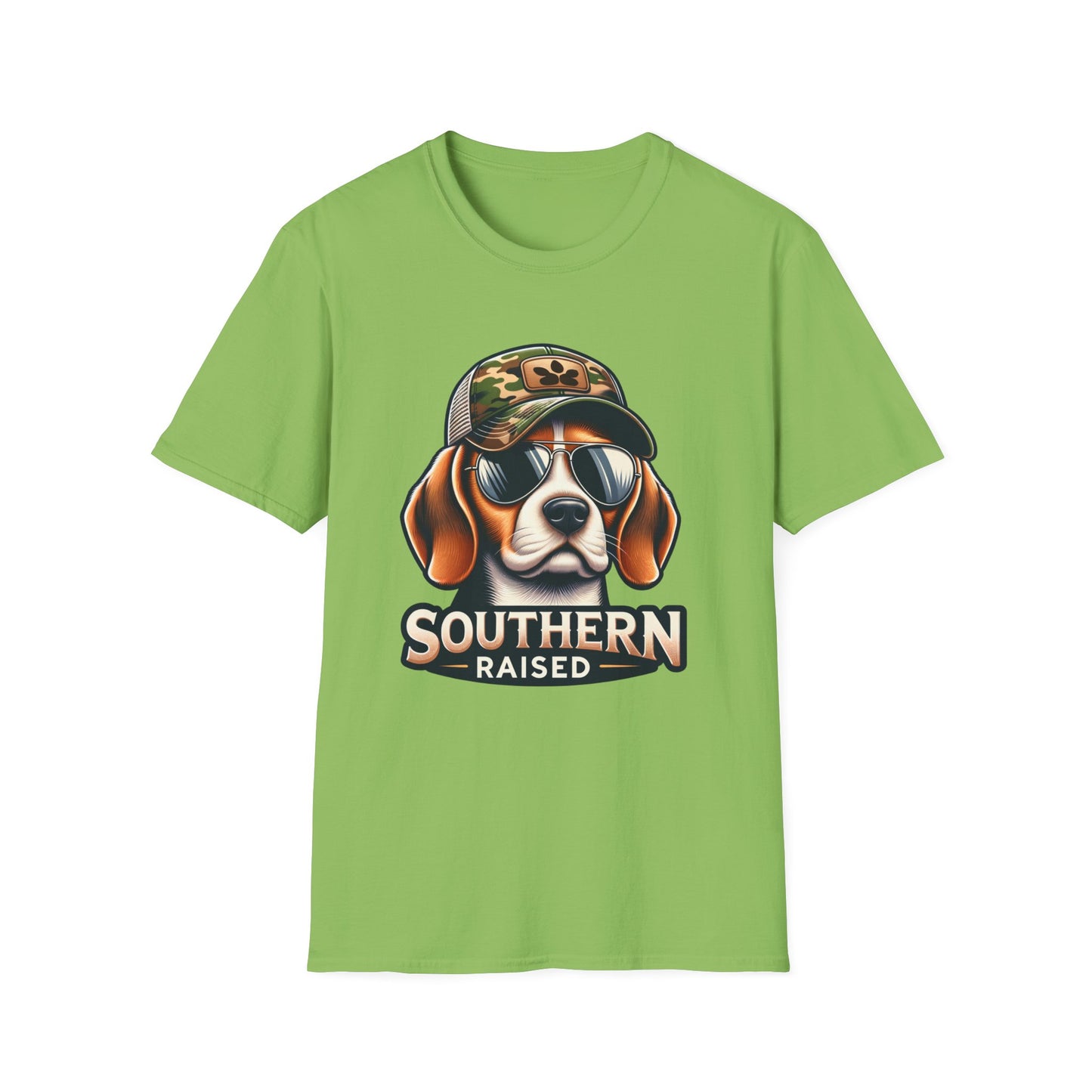 Southern Raised Beagle Unisex Short Sleeve T-Shirt, Front Design