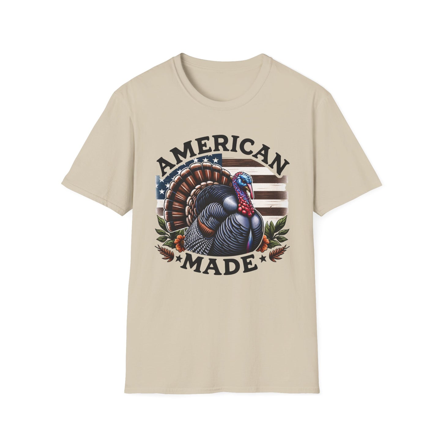 American Made Tom Turkey Patriotic Unisex Short Sleeve T-Shirt, Front Design