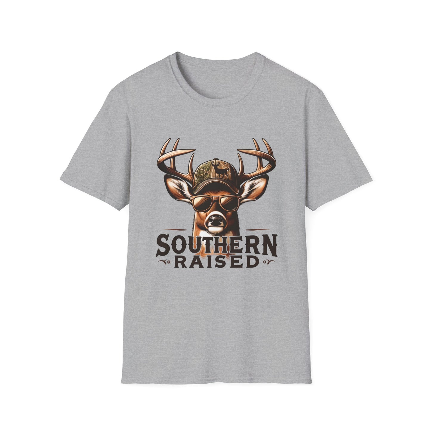 Southern Raised Whitetail Buck Unisex Short Sleeve T-Shirt, Front Design