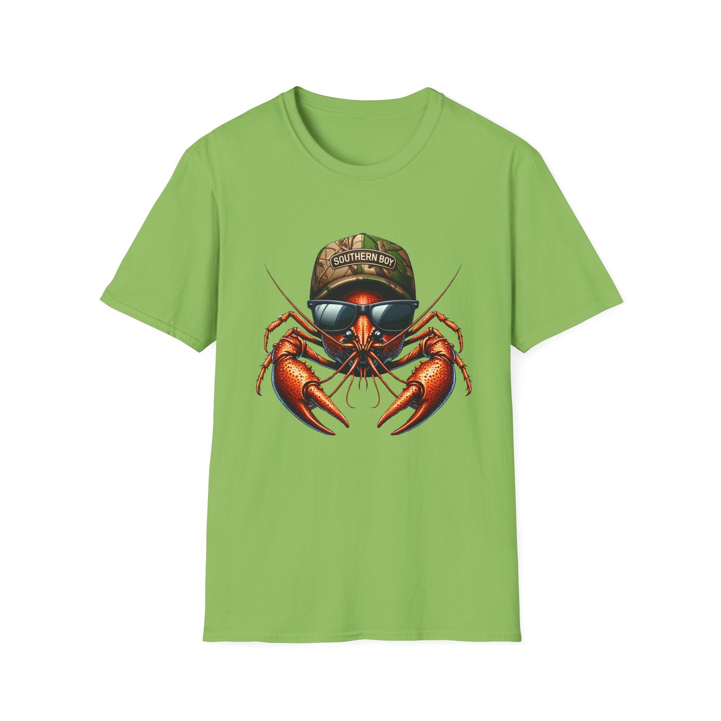 Southern Boy Crawfish Unisex Short Sleeve T-Shirt, Front Design