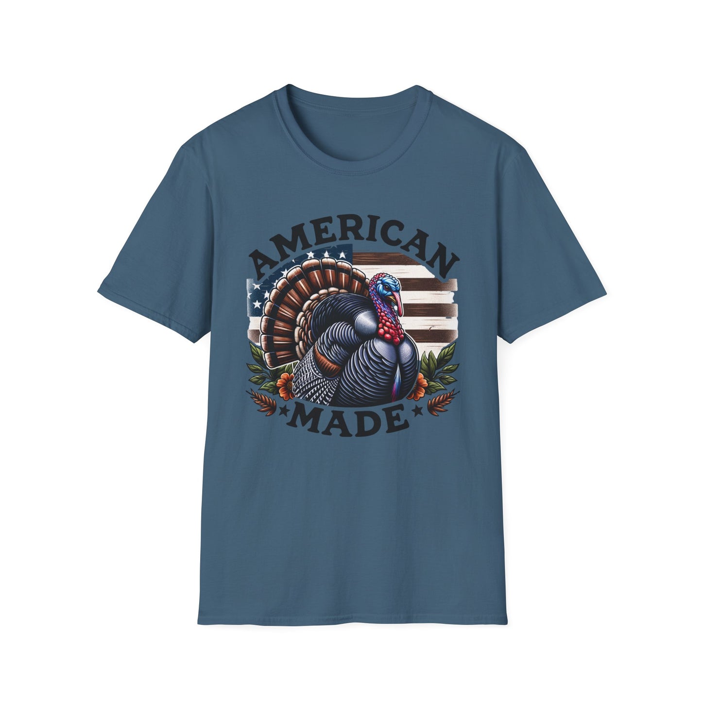 American Made Tom Turkey Patriotic Unisex Short Sleeve T-Shirt, Front Design