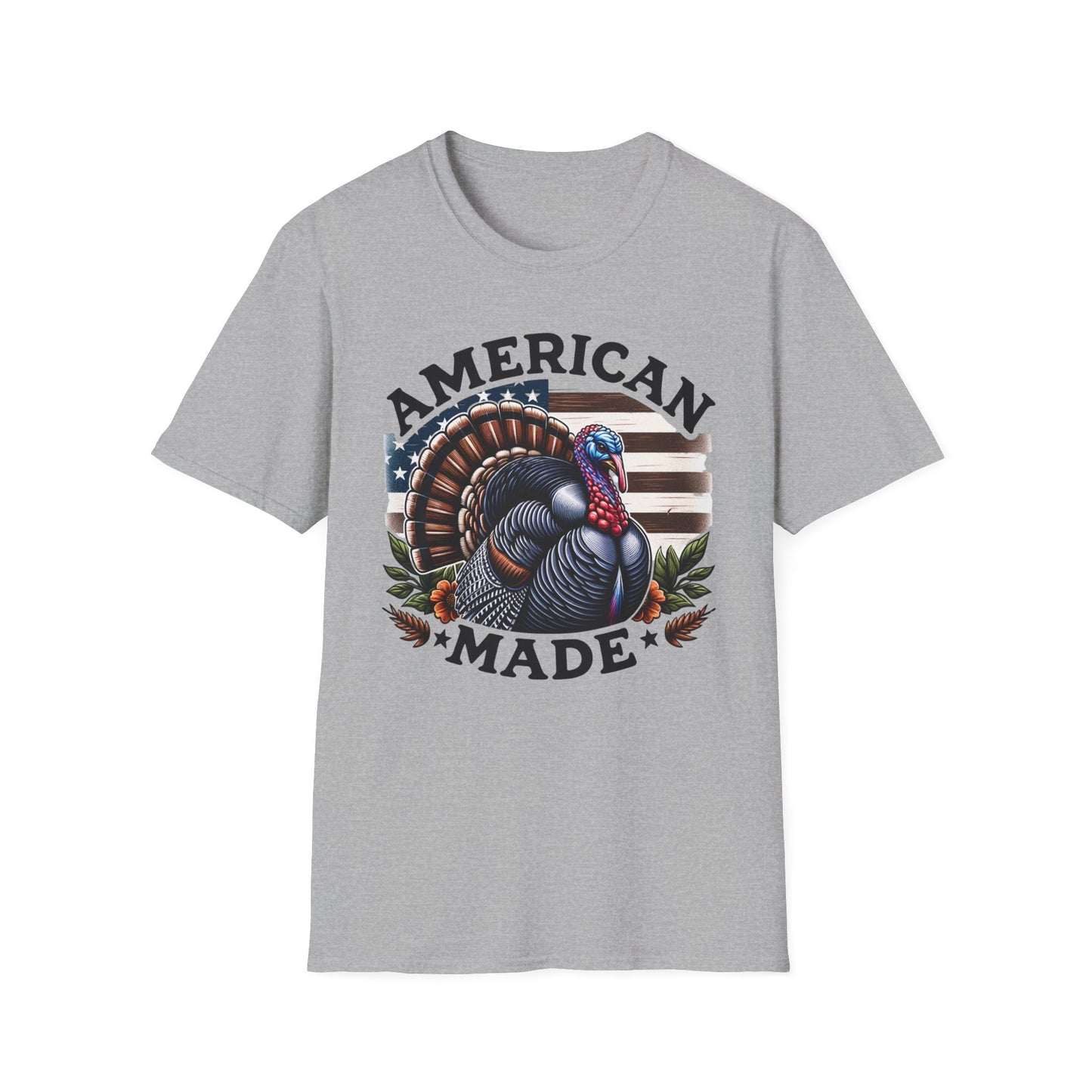 American Made Tom Turkey Patriotic Unisex Short Sleeve T-Shirt, Front Design