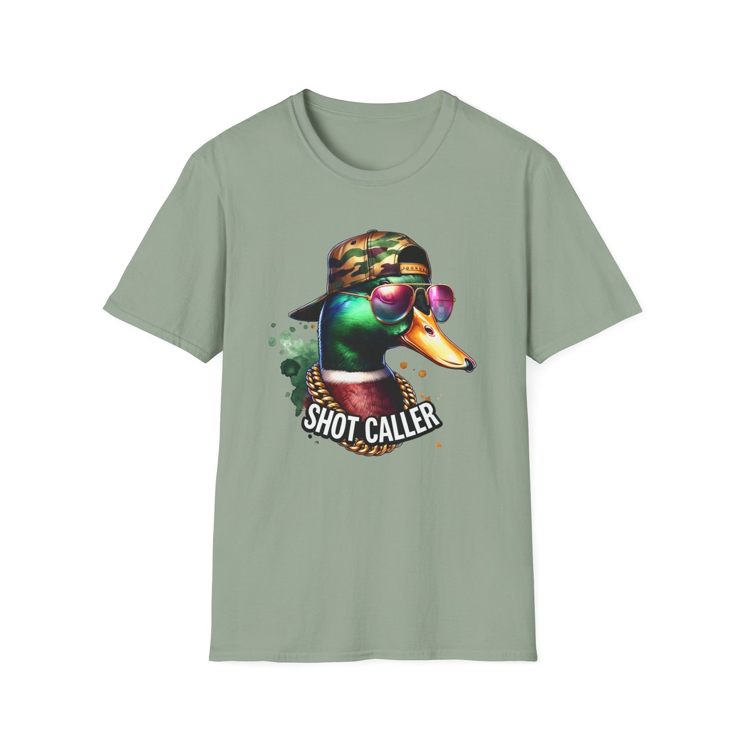Shot Caller Mallard Duck Camo Hat Unisex Short Sleeve T-Shirt, Front Design