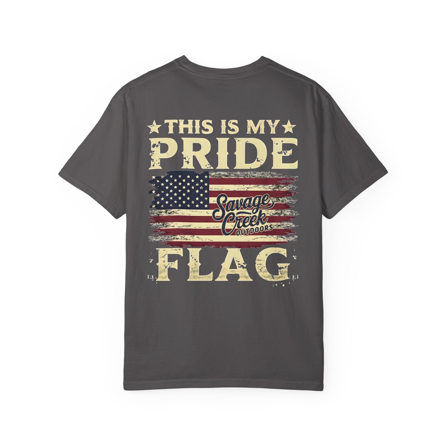 Savage Creek Outdoors Pride Flag Unisex Short Sleeve T-Shirt With Back Design