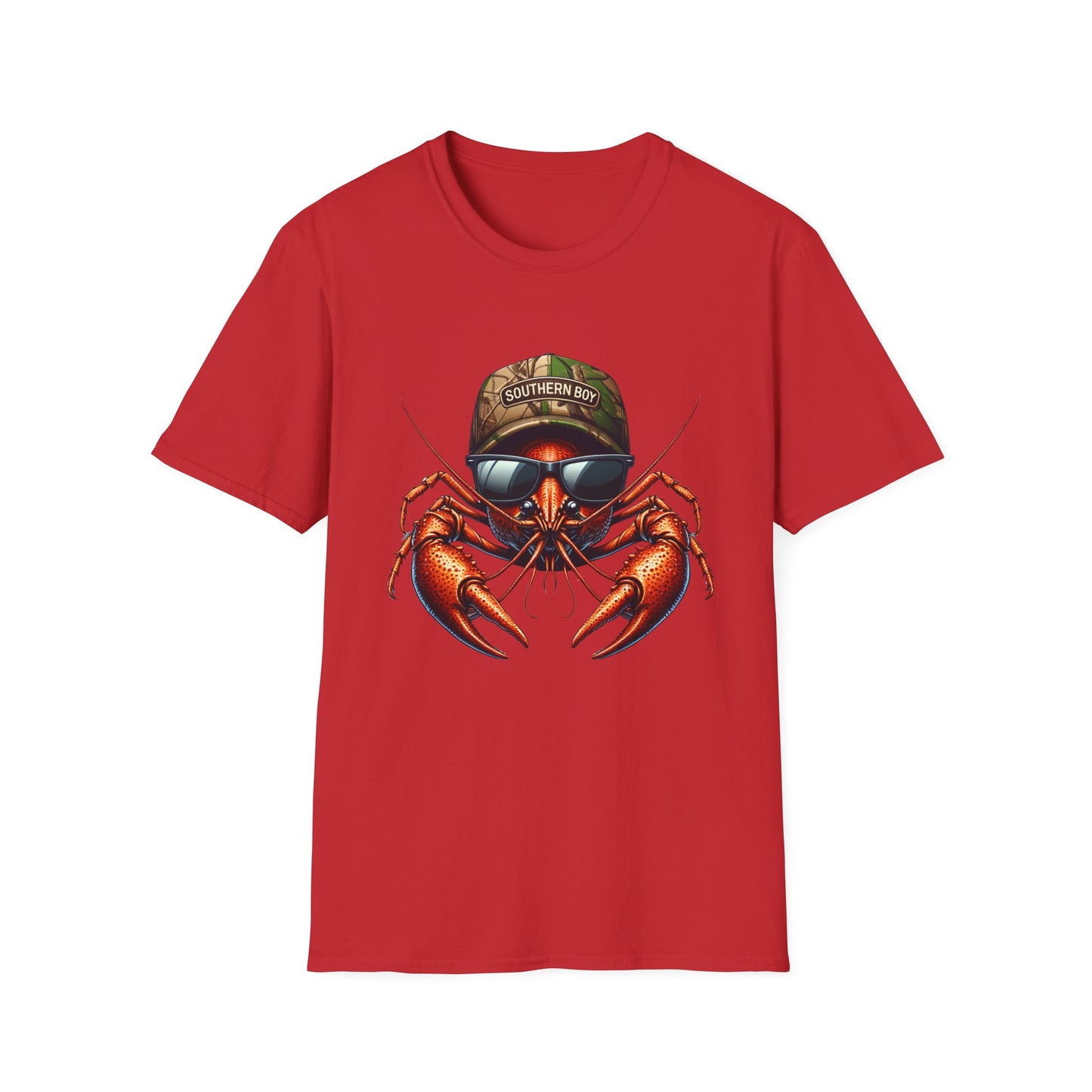 Southern Boy Crawfish Unisex Short Sleeve T-Shirt, Front Design