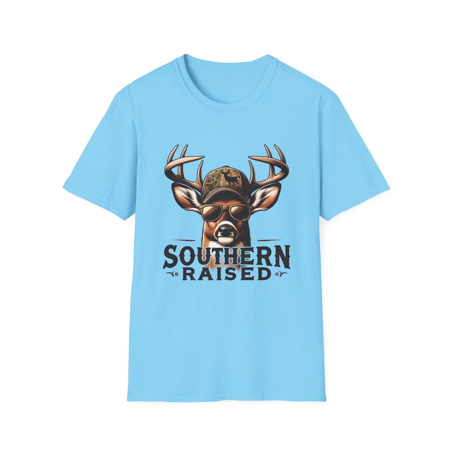 Southern Raised Whitetail Buck Unisex Short Sleeve T-Shirt, Front Design