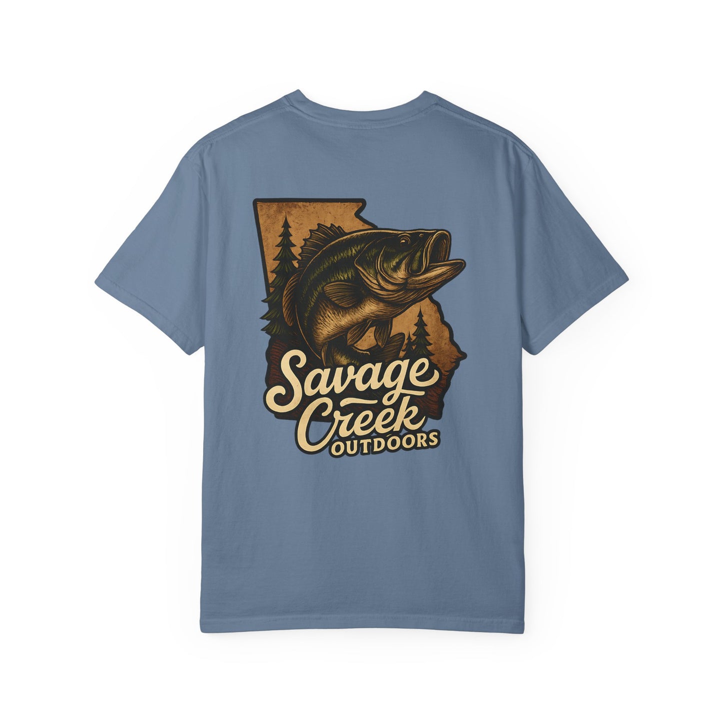 Savage Creek Outdoors Largemouth Bass Unisex Short Sleeve T-Shirt With Back Design