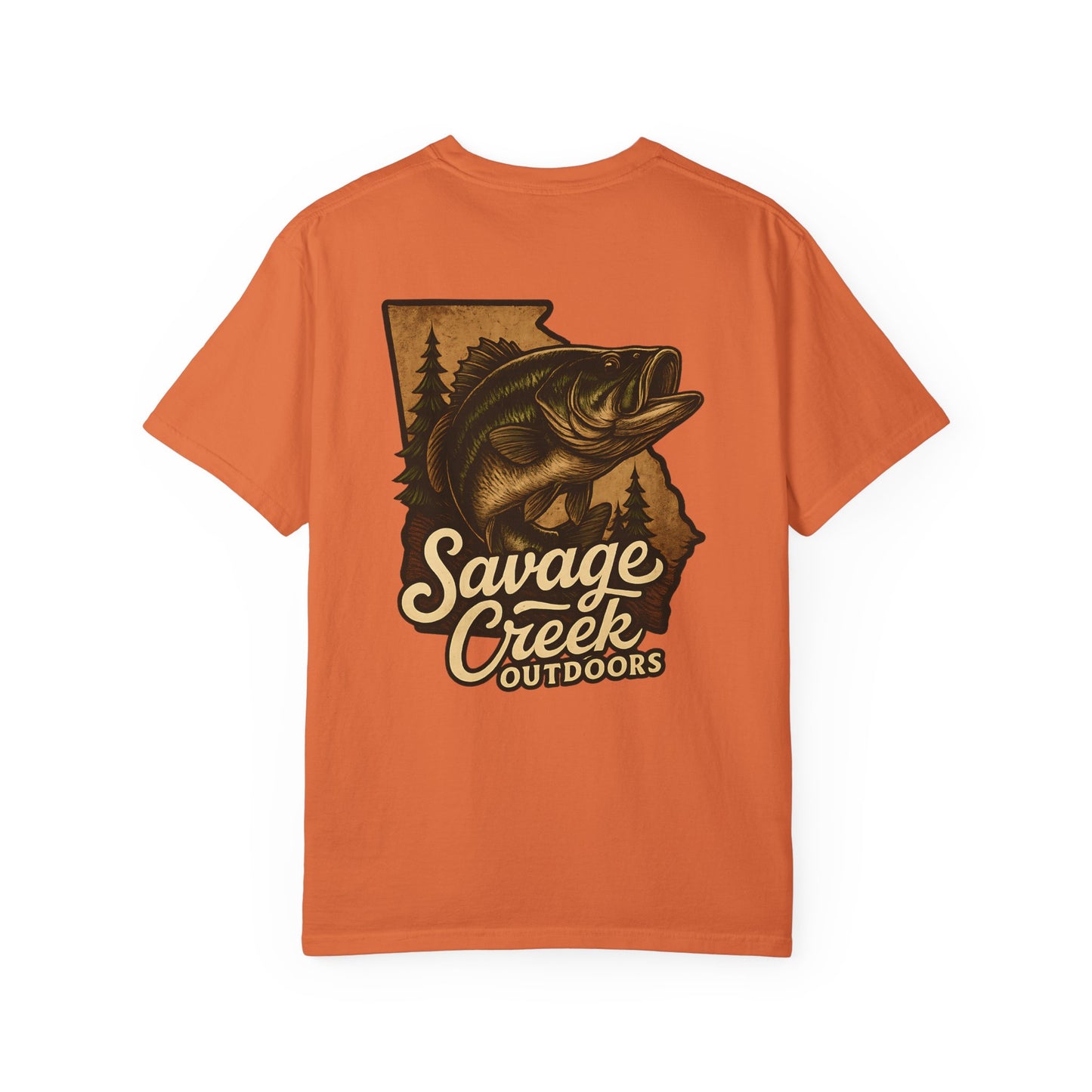 Savage Creek Outdoors Largemouth Bass Unisex Short Sleeve T-Shirt With Back Design