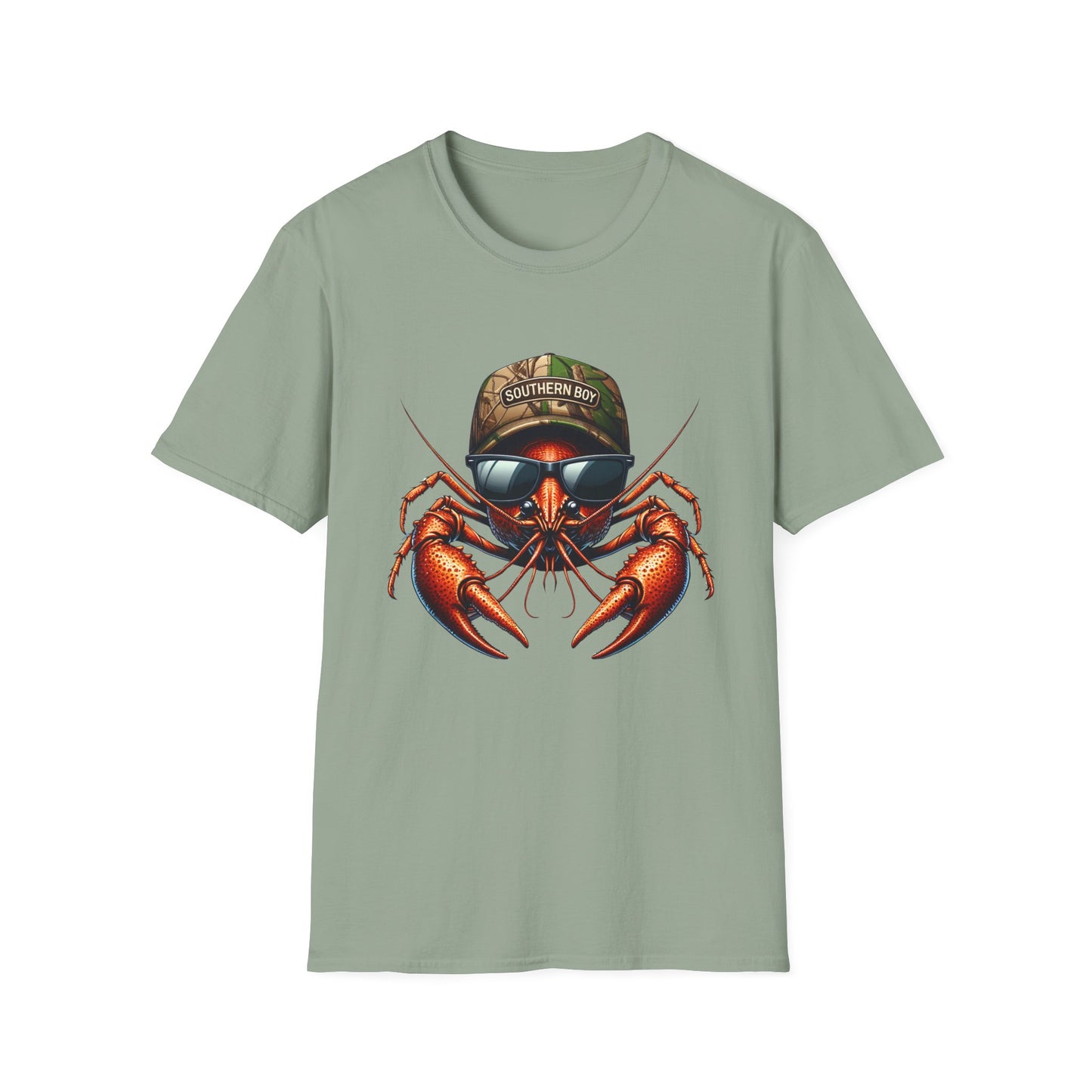 Southern Boy Crawfish Unisex Short Sleeve T-Shirt, Front Design