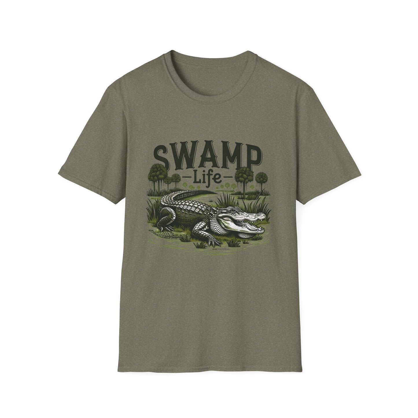 Swamp Life Alligator Unisex Short Sleeve T-Shirt, Front Design