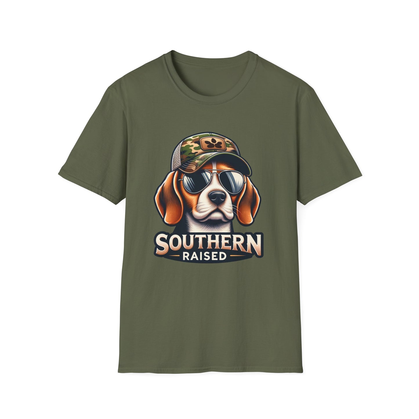 Southern Raised Beagle Unisex Short Sleeve T-Shirt, Front Design