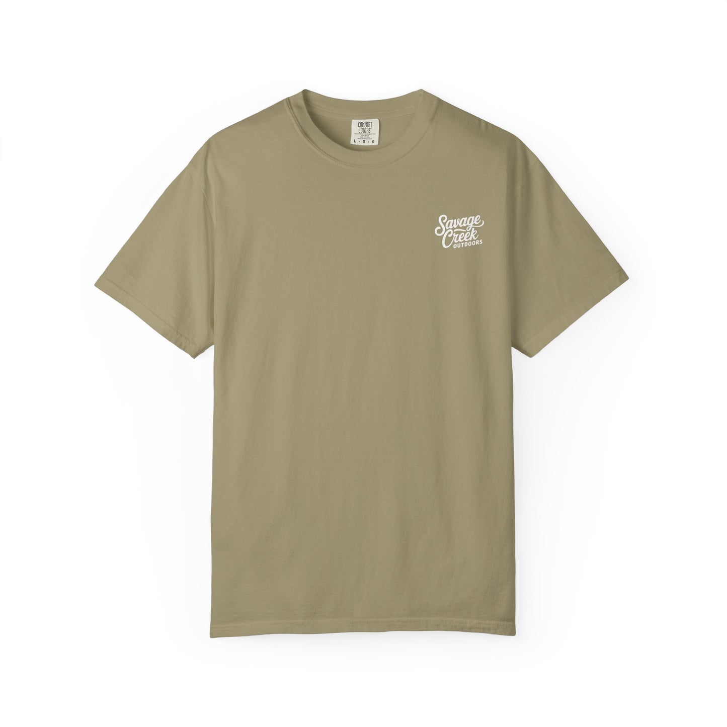 Savage Creek Patriotic Deer Hunting Unisex Short Sleeve T-Shirt With Back Design