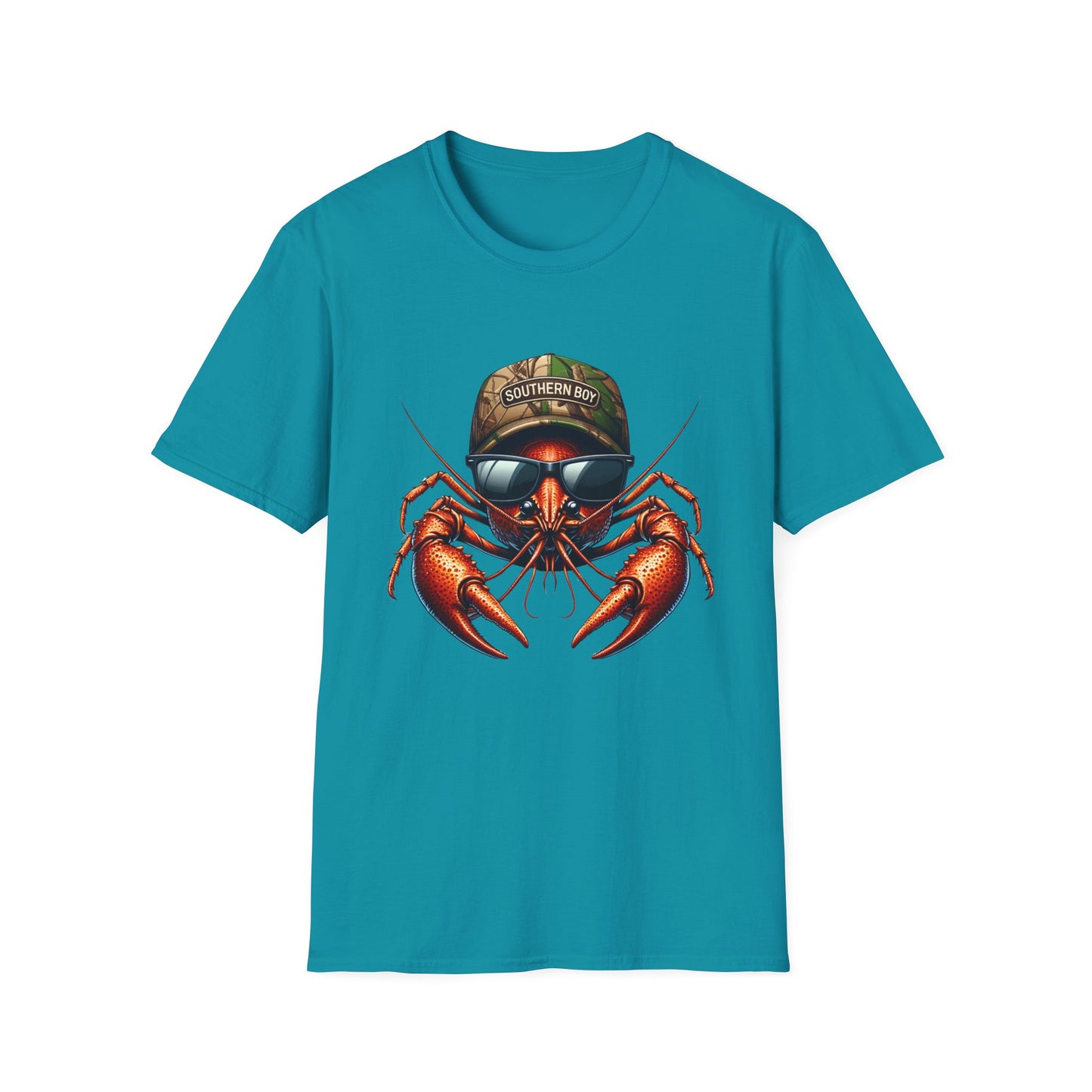 Southern Boy Crawfish Unisex Short Sleeve T-Shirt, Front Design