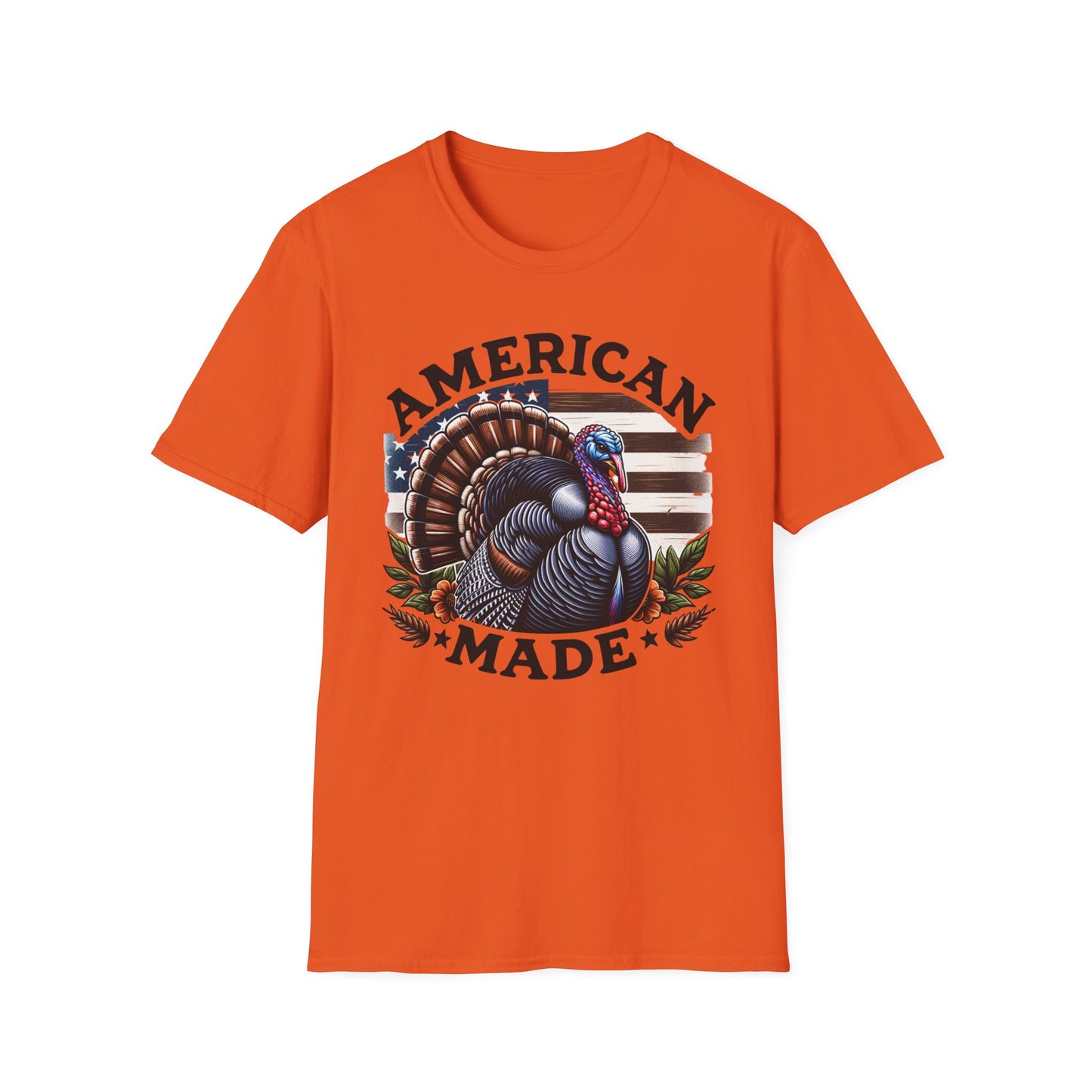 American Made Tom Turkey Patriotic Unisex Short Sleeve T-Shirt, Front Design