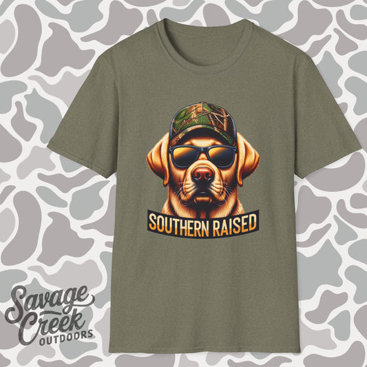 Southern Raised Hunting Dog Unisex Short Sleeve T-Shirt, Front Design