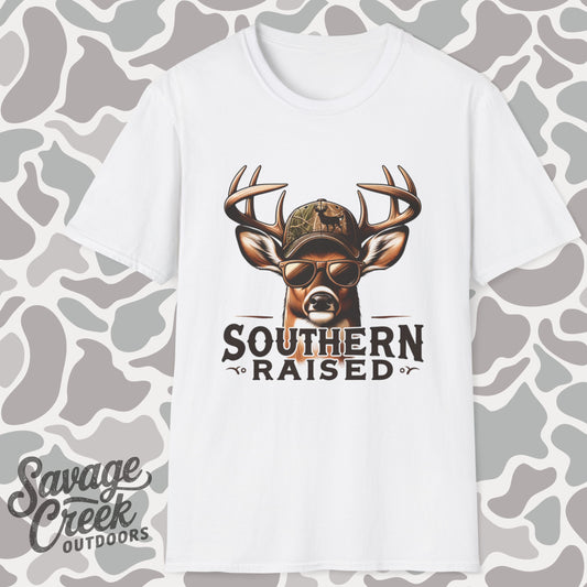 Southern Raised Whitetail Buck Unisex Short Sleeve T-Shirt, Front Design