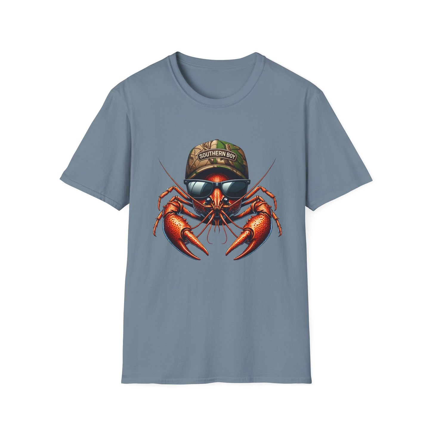 Southern Boy Crawfish Unisex Short Sleeve T-Shirt, Front Design