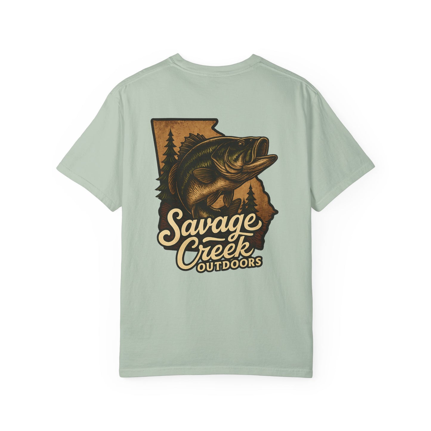 Savage Creek Outdoors Largemouth Bass Unisex Short Sleeve T-Shirt With Back Design