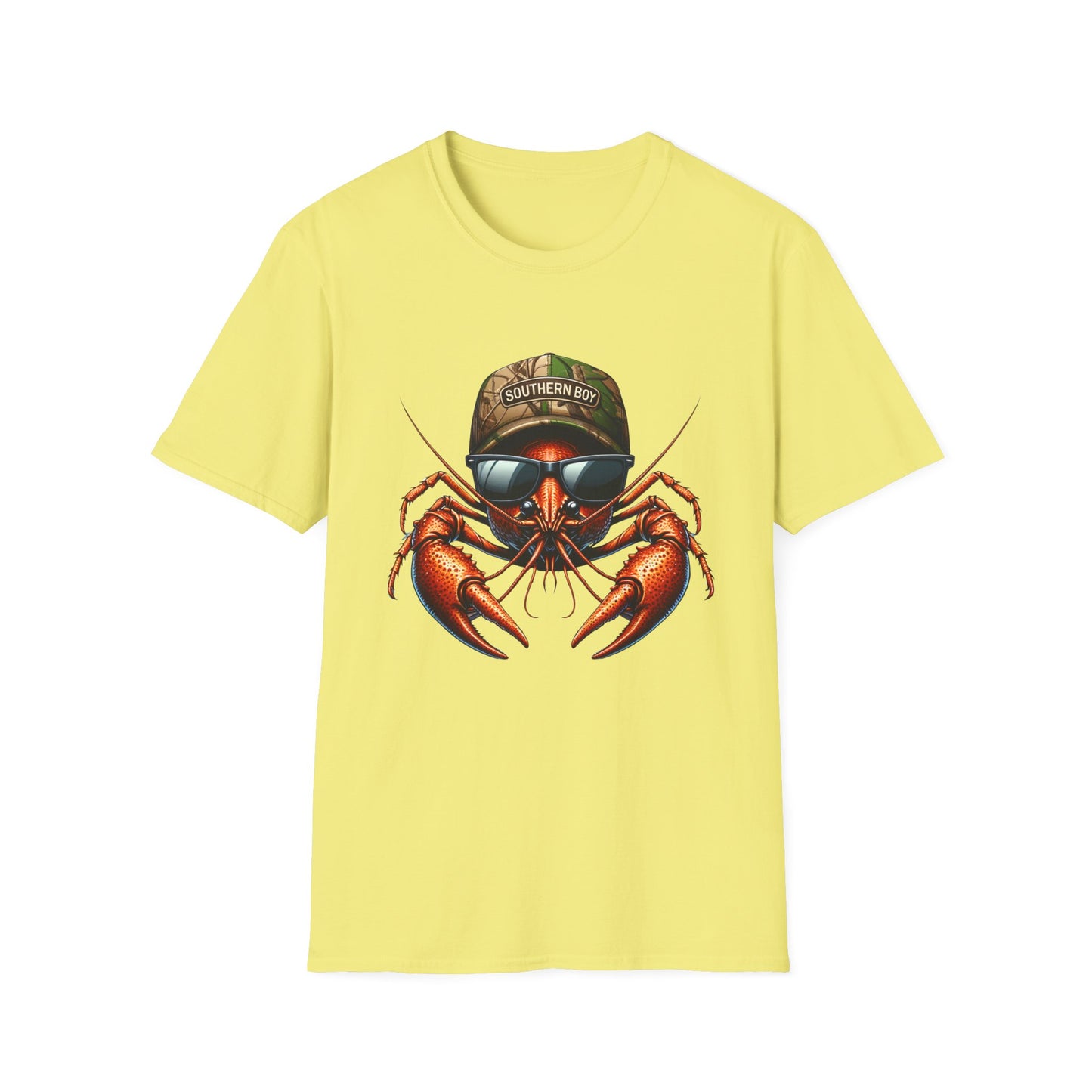 Southern Boy Crawfish Unisex Short Sleeve T-Shirt, Front Design