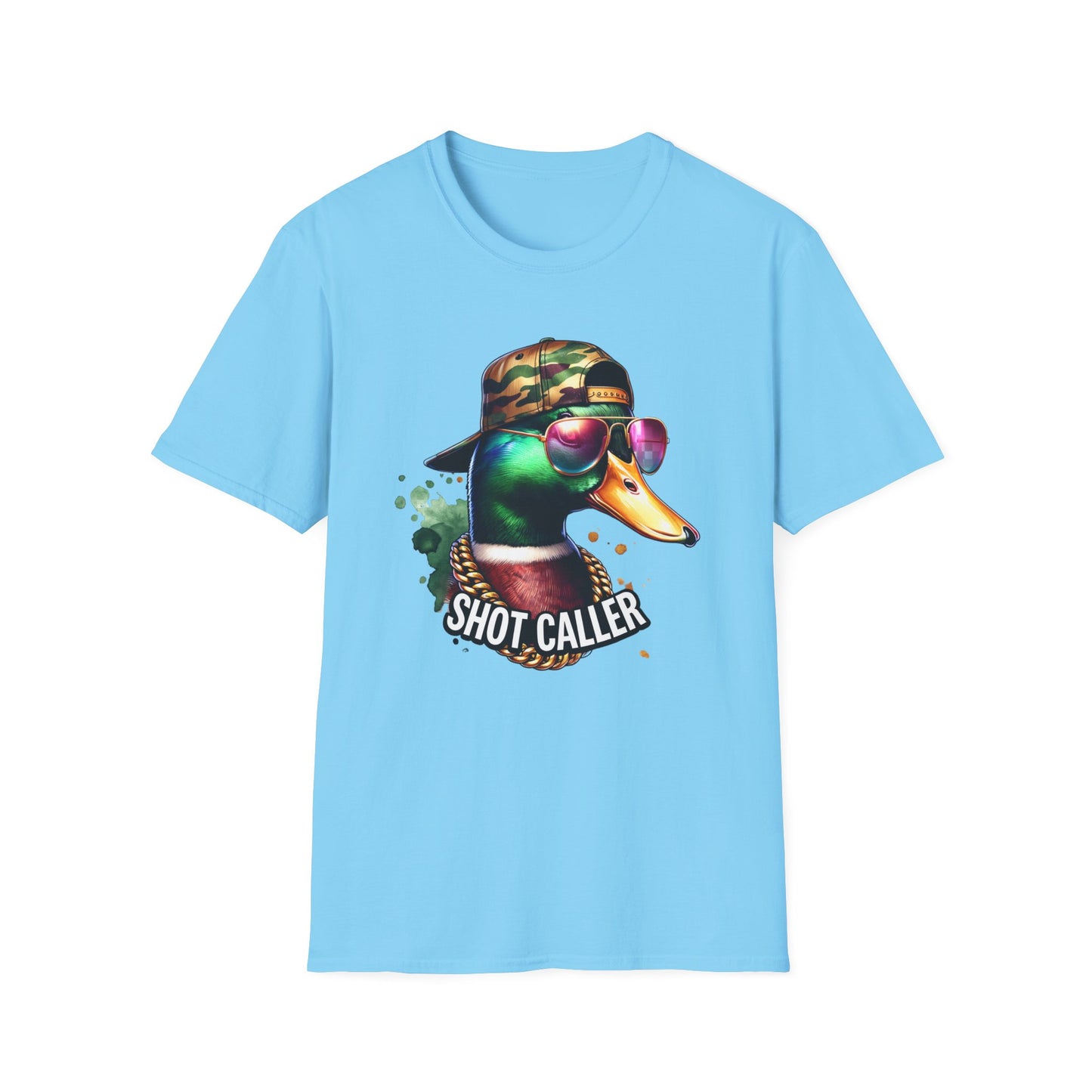 Shot Caller Mallard Duck Camo Hat Unisex Short Sleeve T-Shirt, Front Design