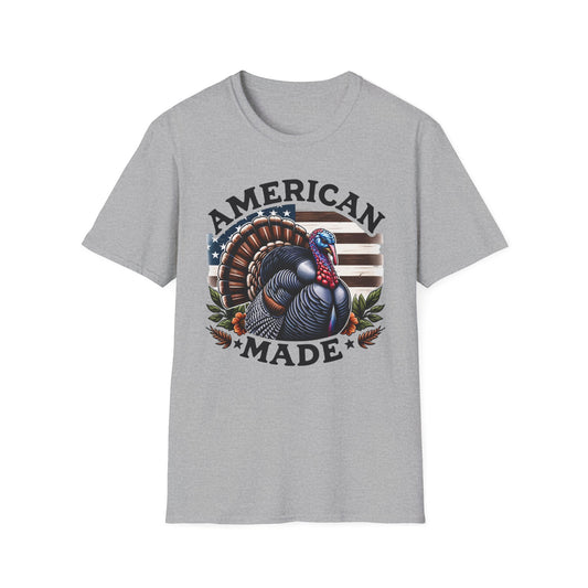 American Made Tom Turkey Patriotic Unisex Short Sleeve T-Shirt, Front Design