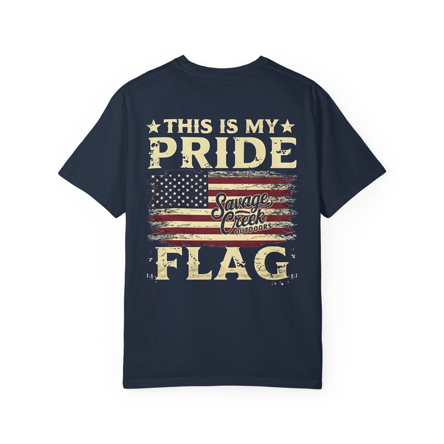 Savage Creek Outdoors Pride Flag Unisex Short Sleeve T-Shirt With Back Design