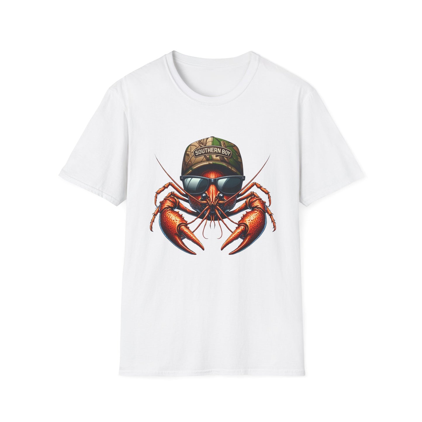 Southern Boy Crawfish Unisex Short Sleeve T-Shirt, Front Design
