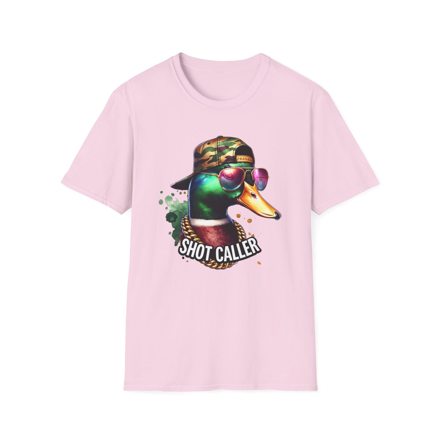 Shot Caller Mallard Duck Camo Hat Unisex Short Sleeve T-Shirt, Front Design